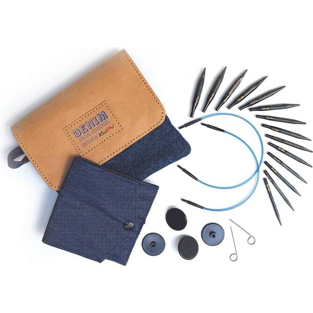 Billede af Knitpro Indigo Wood Mini Interchangeable Needle Set 50mm